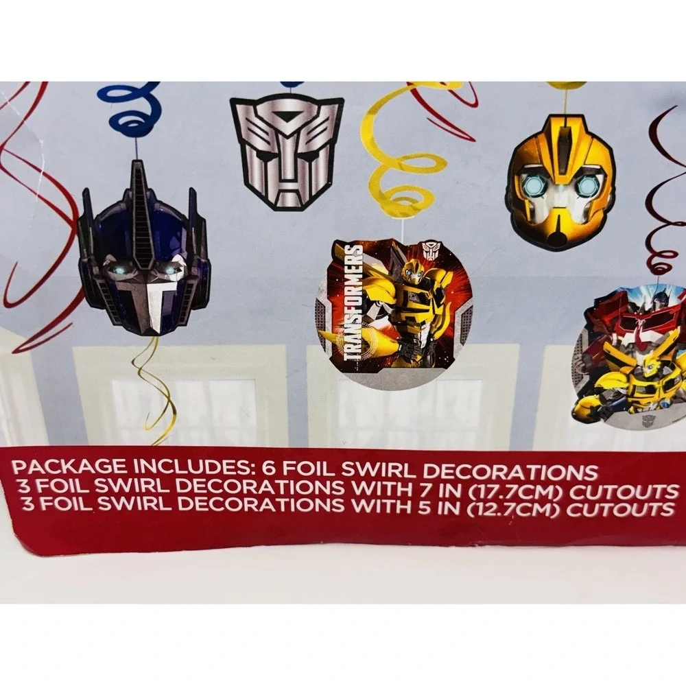 Transformers Swirl Decorations 12 Pc Party Hanging Decor Hasbro 2014 New